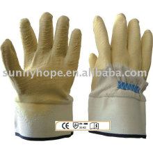 Latex coated glove for chemical resistance